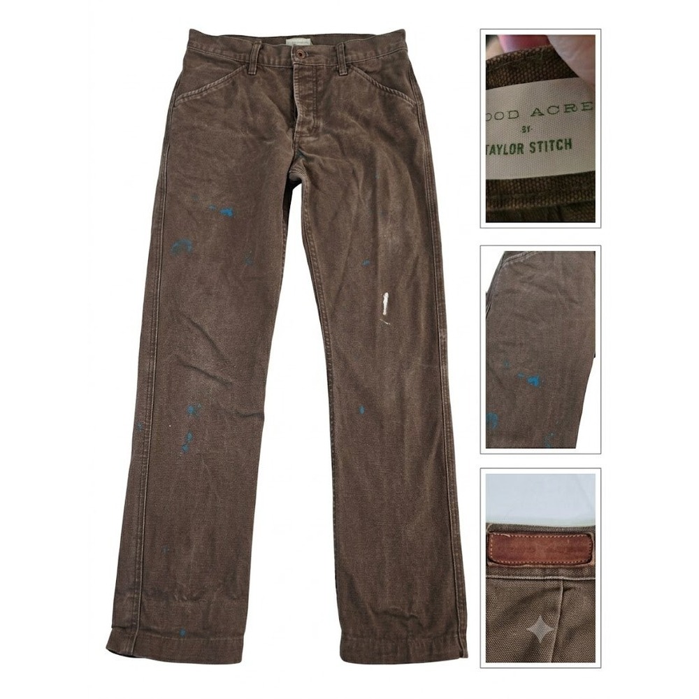 Taylor Stitch Good Acre Thrashed Paint Splatter Canvas Pants Made in USA 30